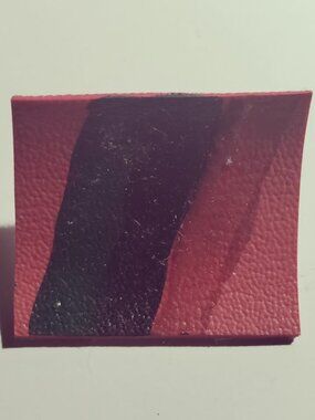 Red Black Abstract Leather Brooch Pin